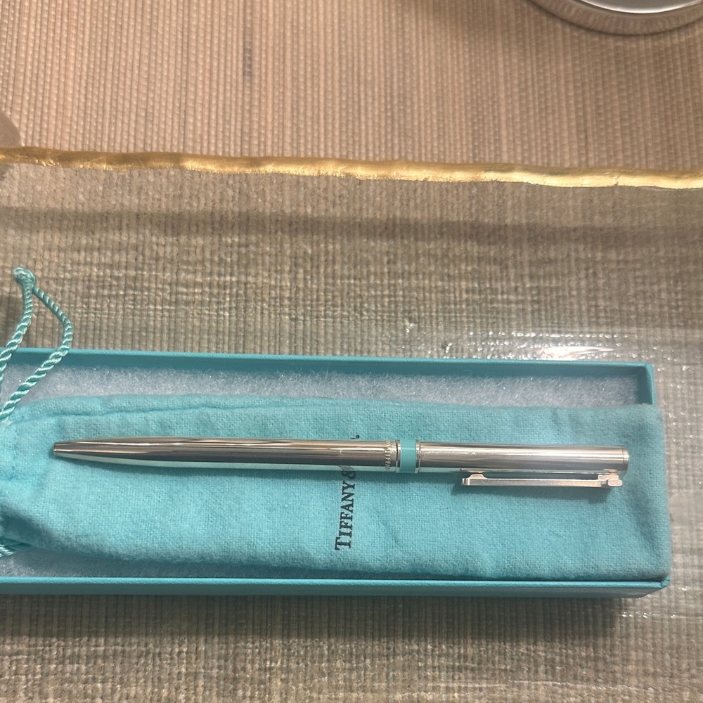 Tiffany & Co. Silver Ballpoint with Signature Blue Pouch
